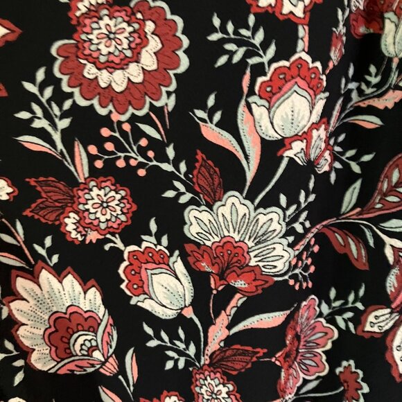 Talbots Womens Floral Peasant Long Sleeve Maxi Dress Large Petite Black FA NWT - Picture 4 of 12